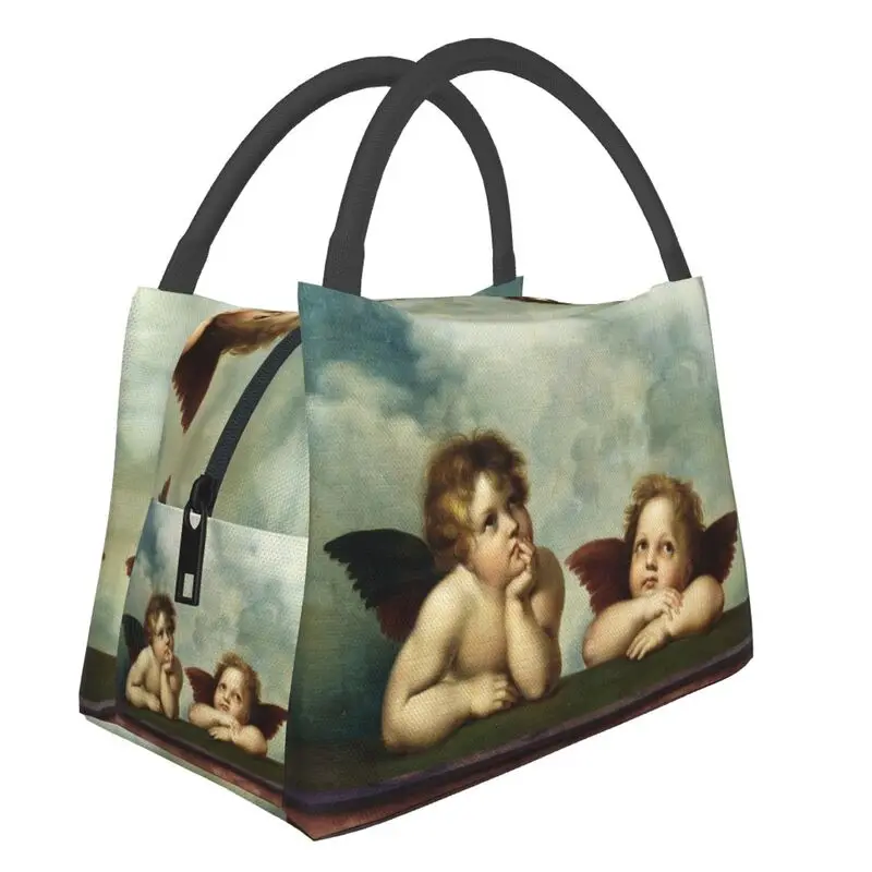 

Vintage Renaissance Angels Insulated Lunch Bag for Women Cherub Wings Portable Thermal Cooler Food Lunch Box Camping Picnic Bags