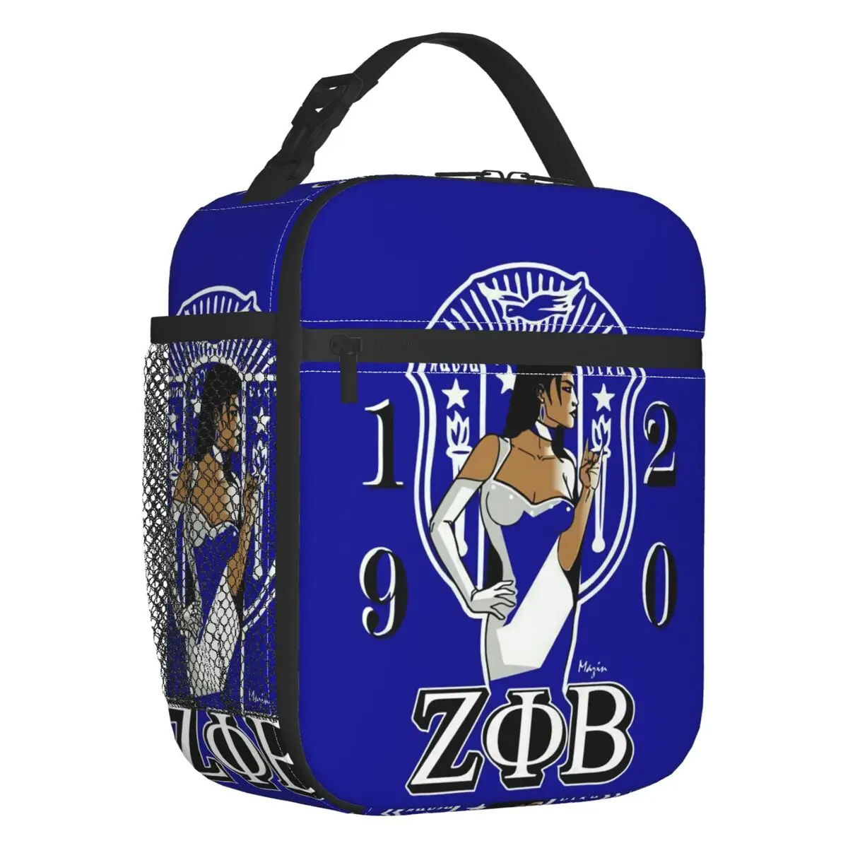 

Zeta Phi Beta ZOB изолированная сумка для ланча для женщин, водонепроницаемая греческая буква 1920, термоохладитель, бэнто-бокс, для офиса, работы, школы