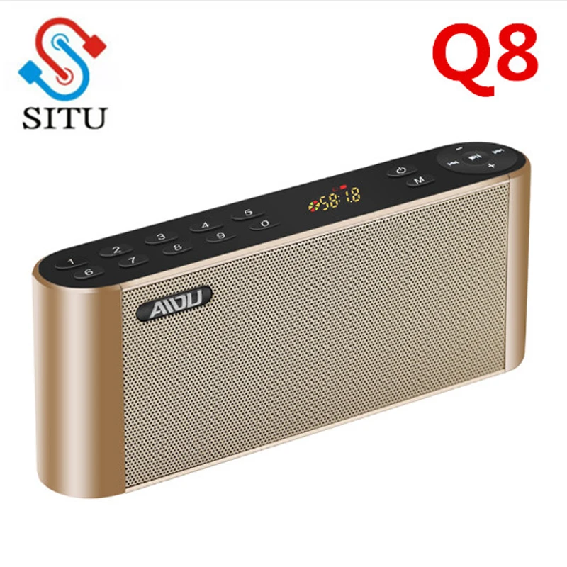 

Q8 Bluetooth Speaker Portable Wireless Handsfree Pocket Audio Speaker Subwoofer HiFi Led Display Speaker with Mic