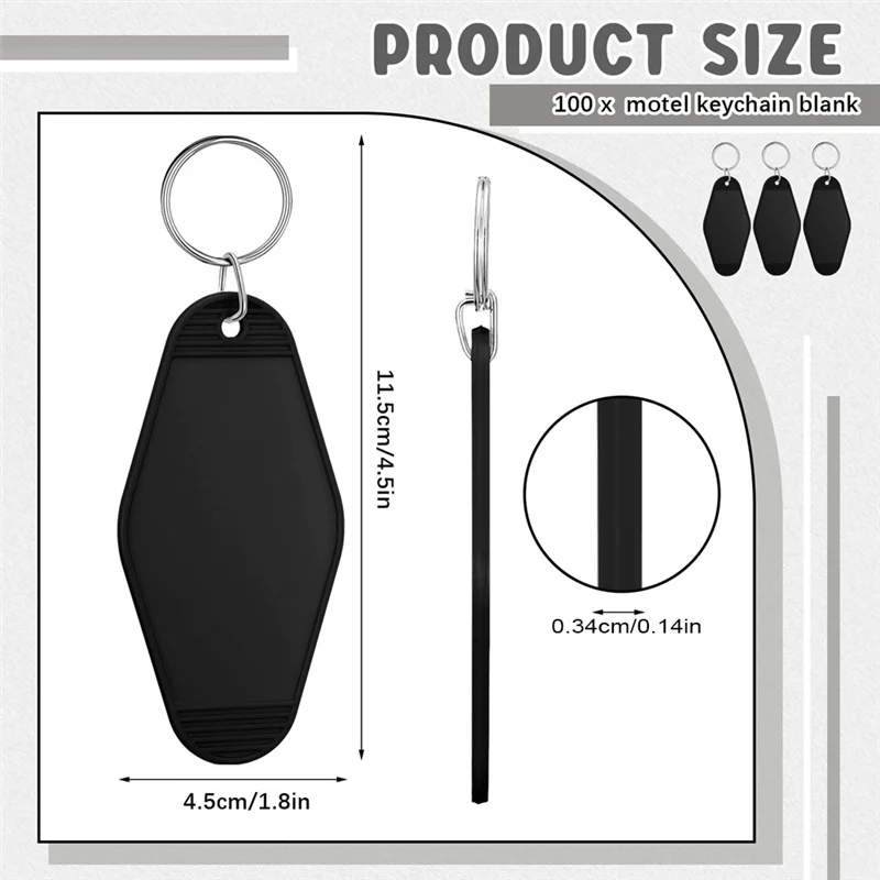 100 шт. черный брелок для мотеля в отеле объемные пластиковые сублимационные