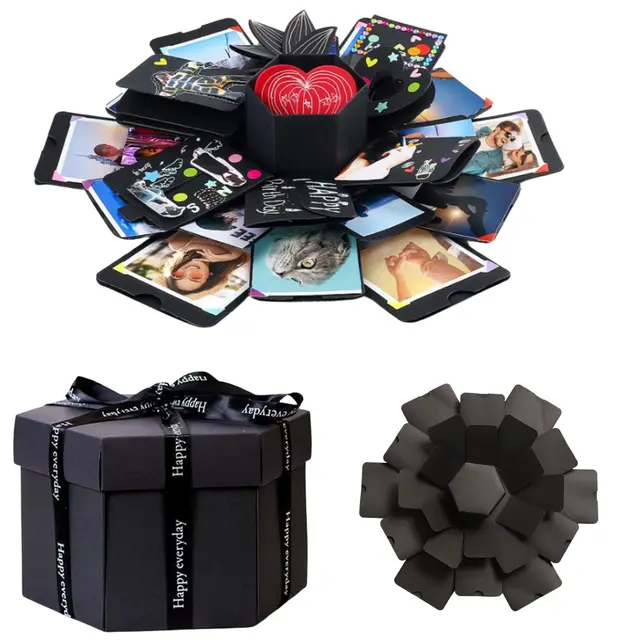 Explosion Box DIY Photo Album Box for Scrapbooking Love Memories for Birthdays Anniversaries Valentine's Day Weddings Gift Box 1