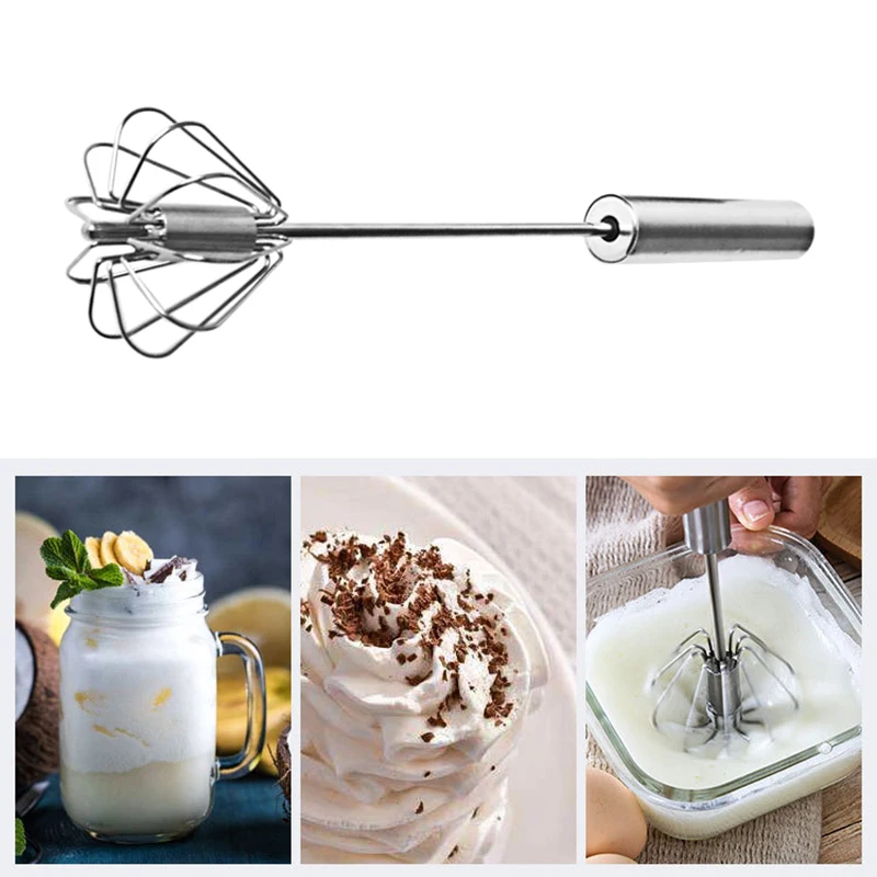

NEW Egg Beater Semi-automatic Mixer Cooking Stainless Steel Whisk for Cooking Cream Stirring Kitchen Tools Baking Accessories