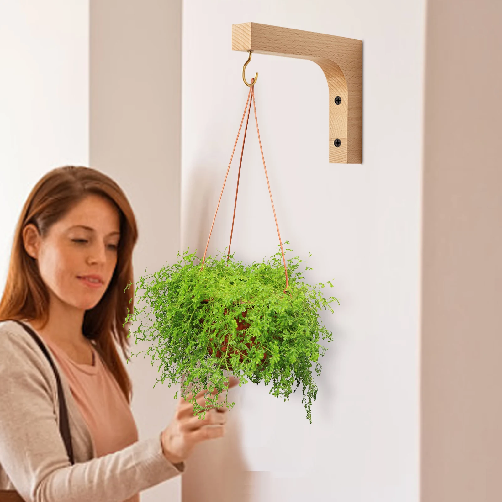 

Indoor Plant Hangers From Wall Hangings Plant Bracket Plant Hanger Hook Wooden Floating Plant Hook For Indoor Flower Baskets Pot