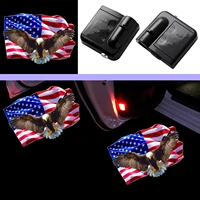 2x eagle usa flag car door logo lights united states eagle wireless courtesy infrared sensor led light ghost shadow projector