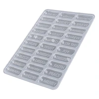 resin charm molds 30 slot keychain molds for epoxy resin engraved motivational pendant silicone molds for jewelry making earring