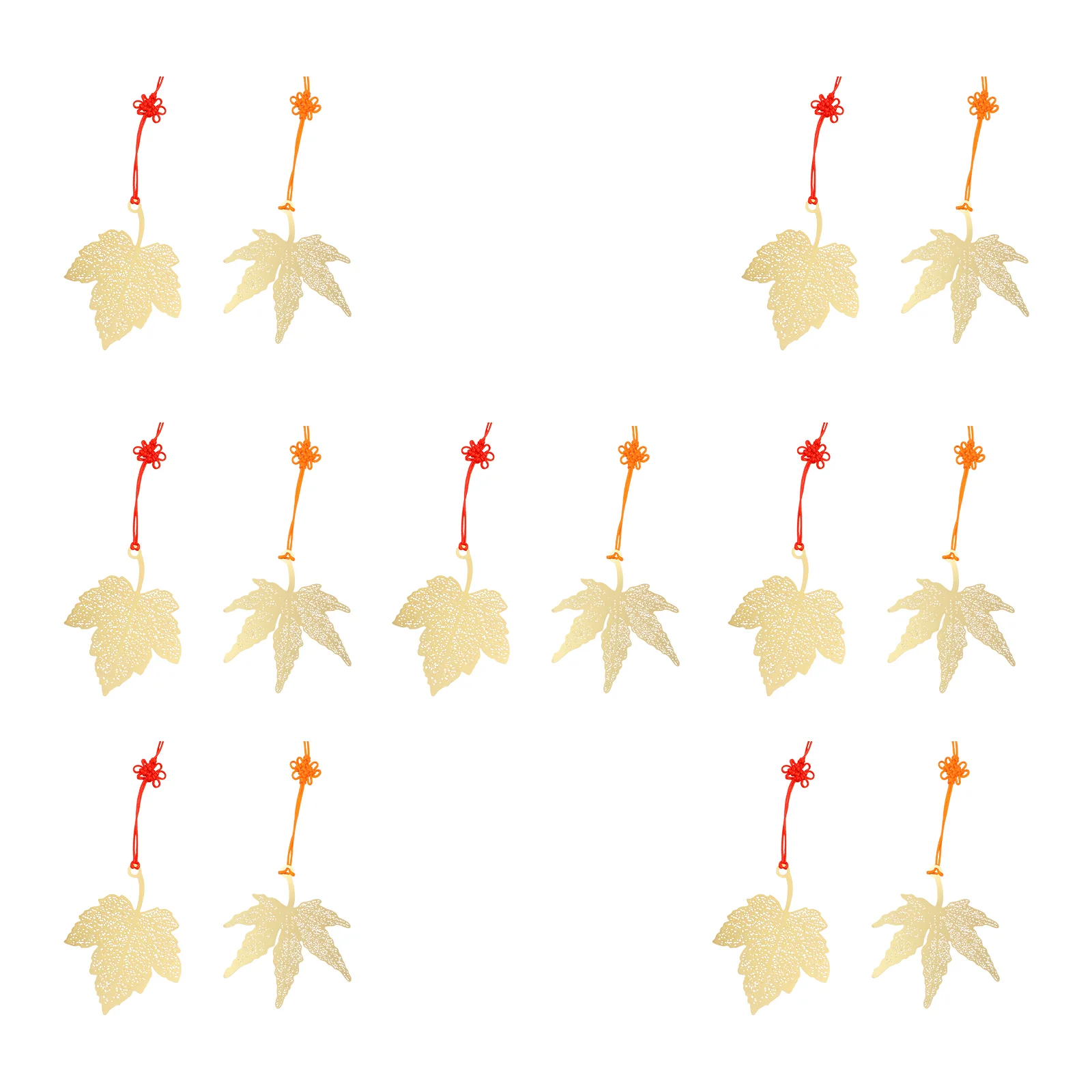 

14 Pcs Leaves Christmas Pendant Party Decor Supplies Gold Locket Decorative Trim Maple Ornament Decorate