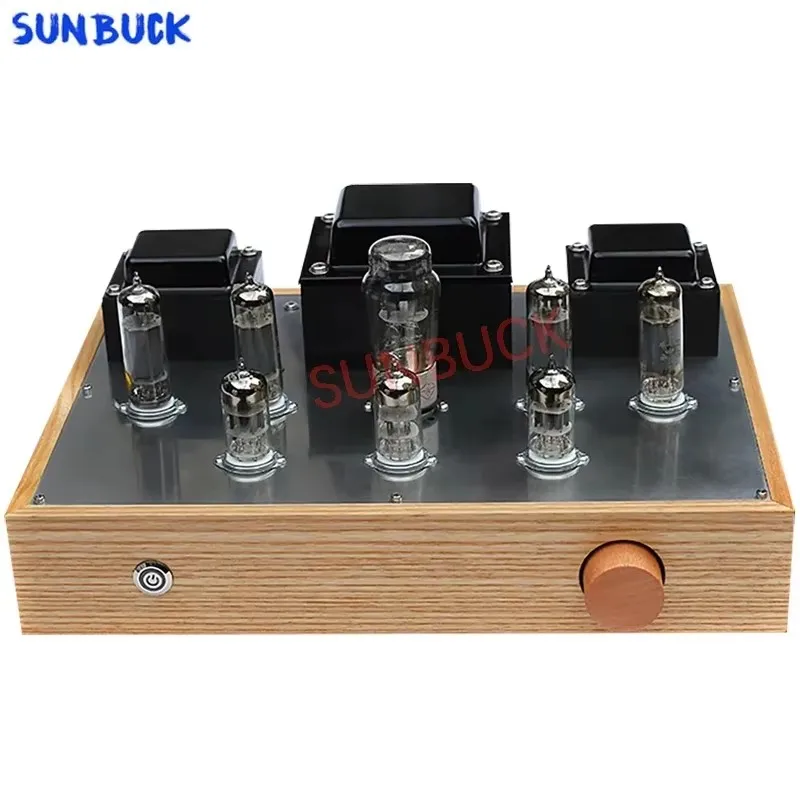Фото Ламповый усилитель SUNBUCK 6P14 push-pull 6N3 6N1, стерео 2.0, 15 Вт, 3-полосный, сбалансированный, класс А, на вакуумных лампах 6P14, аудиоусилитель №3