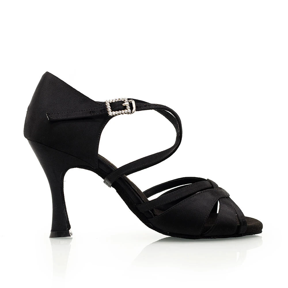 Khaki Color Latin Dance Shoes Satin Suede Outsole Indoor Ballroom Latin Dance Shoes Zapatos de baile For Dance Party