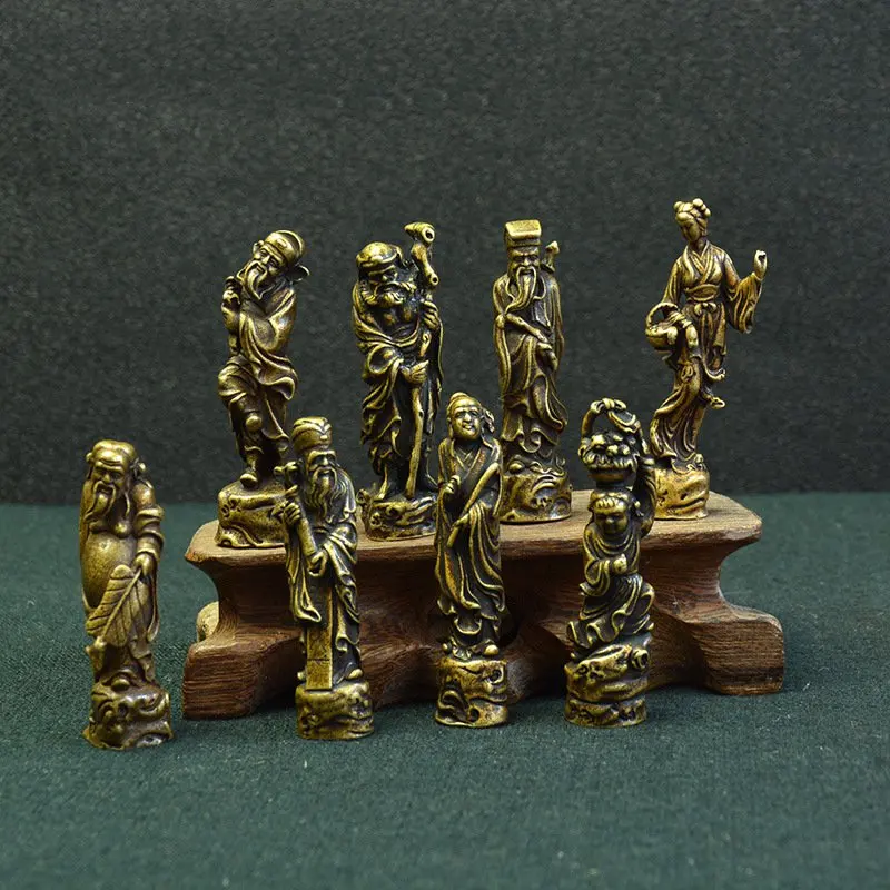

Antique Bonwarm Tims Eight Immortal Buddhas A Set Of Eight Immortals Cross -Sea Creative Retro Home Decoration Swing