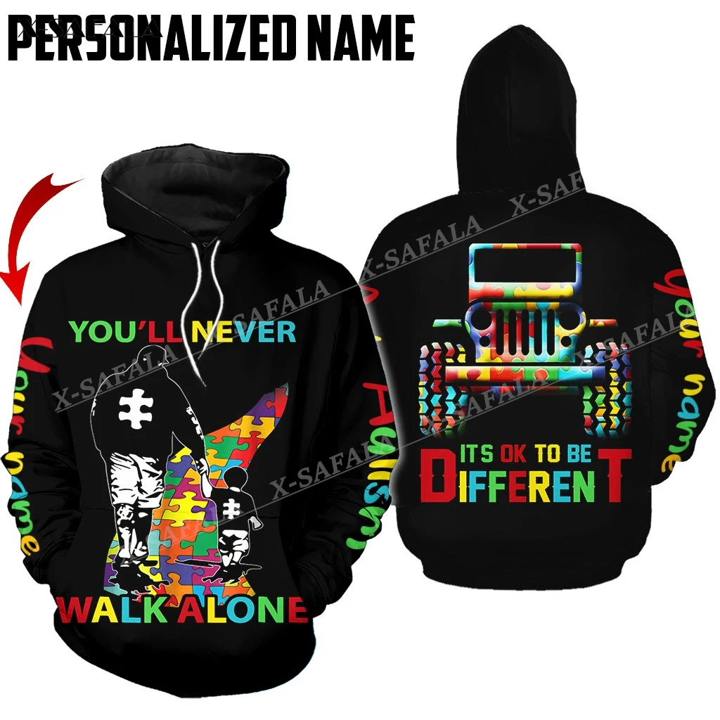 

Autism Awareness Dad Son Gift 3D Print Zipper Hoodie Male Women Pullover Sweatshirt Hooded Jersey Tracksuits Outwear