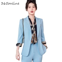 women business suits with pants and tops blaser 2022 spring summer ladies work wear pantsuits blazers trousers set pantsuits
