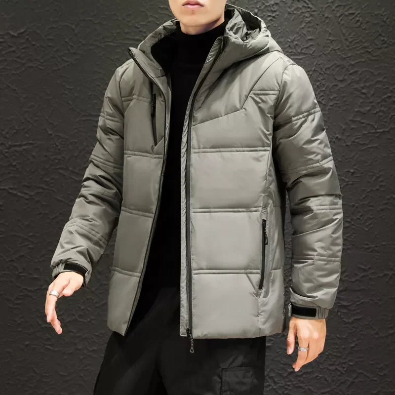 Male Windbreaker Parkas Coat Men's Clothing White Duck Down Parkas Men Thicken Warm Hooded Zipper Jackets