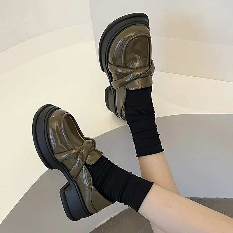 Loafers for Women Designer Fashion Pumps Shoes Ladies Casual Slip-on Square Toe Platform Office Shoes Footwear Zapatos De Mujer