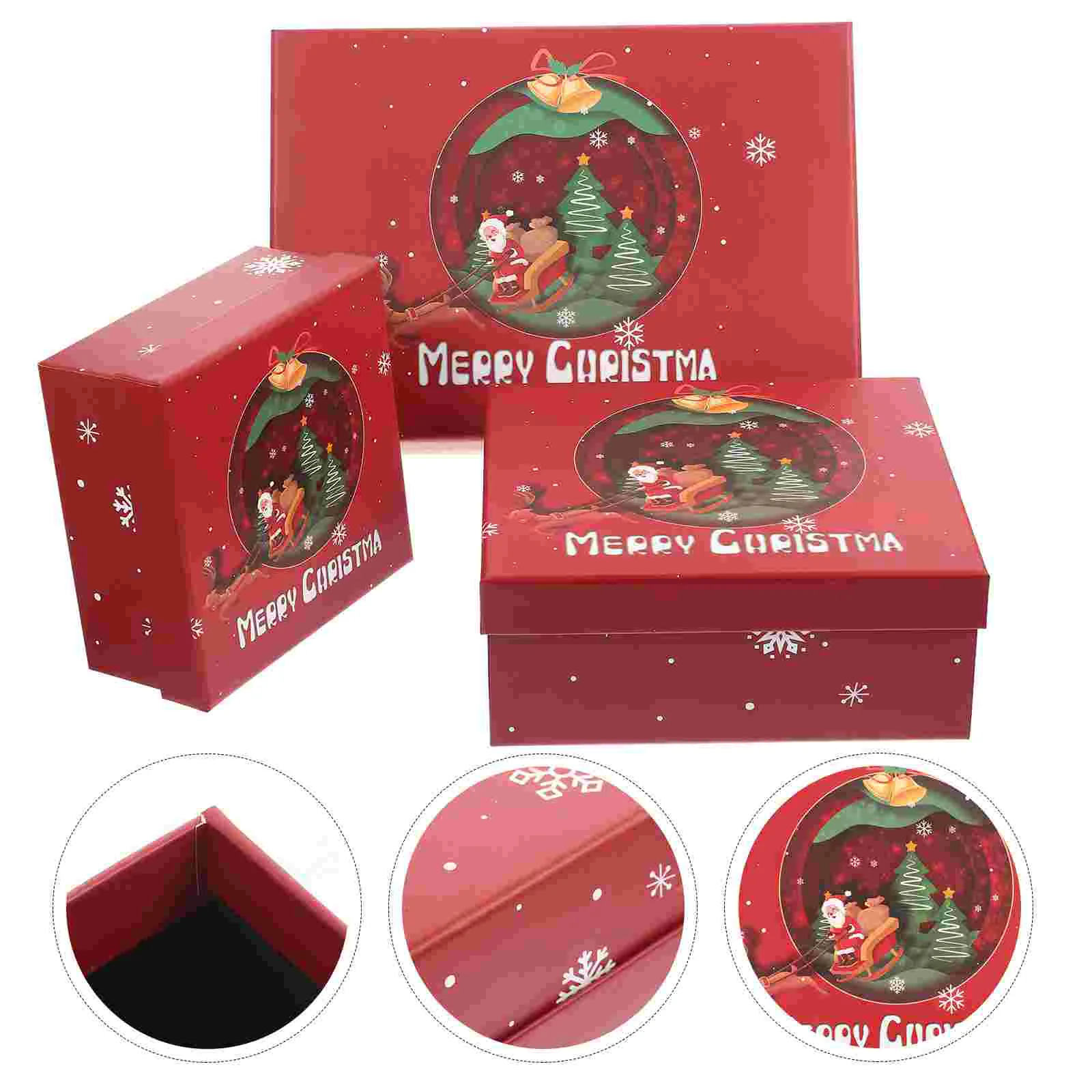 

Boxes Gift Christmas Box Forpacking Paper Merry Lids Gifts Lid Case Candy Favor Party Present