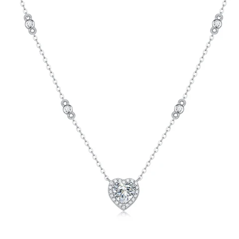 Sweetrain Муассанитовое ожерелье из серебра 925