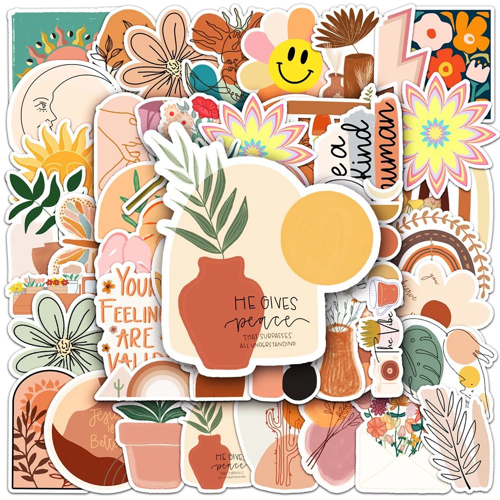 

10/30/50pcs Vintage Aesthetic Bohemian Art Stickers Decal DIY Waterproof Scrapbook Laptop Phone Luggage Cartoon Sticker Kids Toy