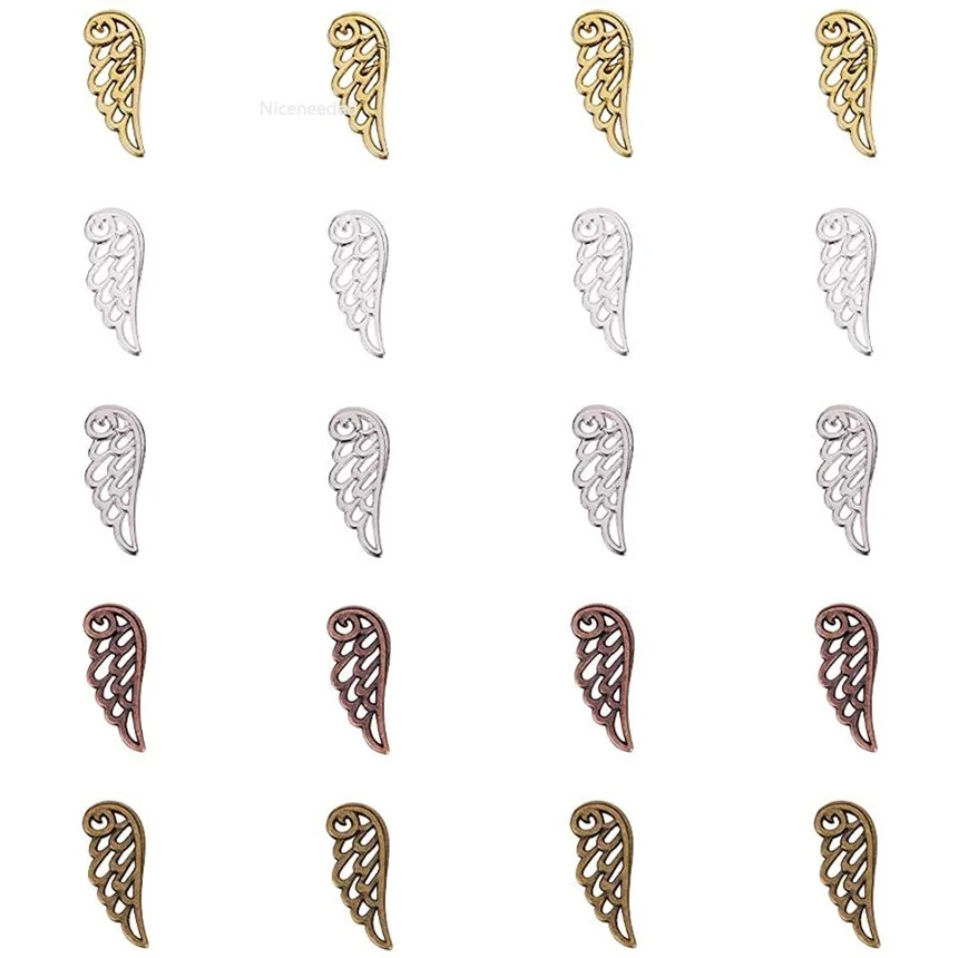 

Подвеска в виде крыла из тибетского сплава, 5 цветов, 100 шт.