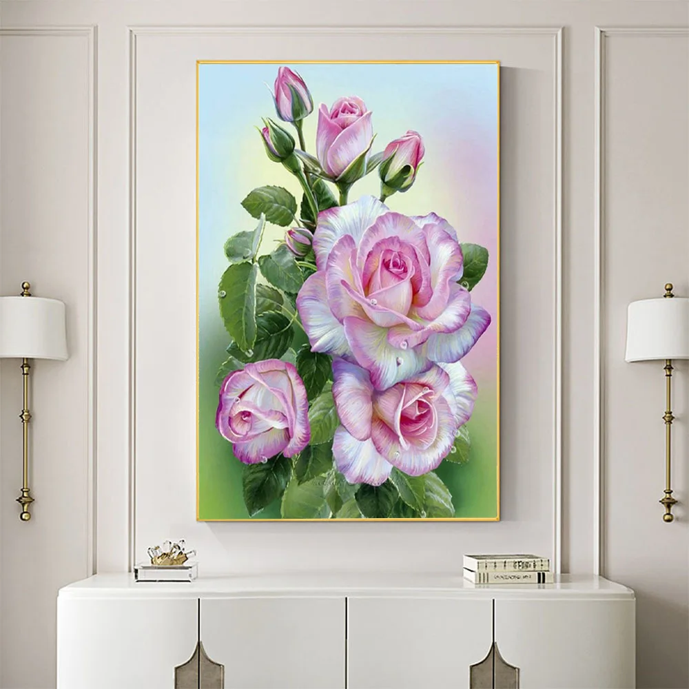 Набор для вышивки крестиком 11CT в виде цветка розы набор рукоделия холст с принтом