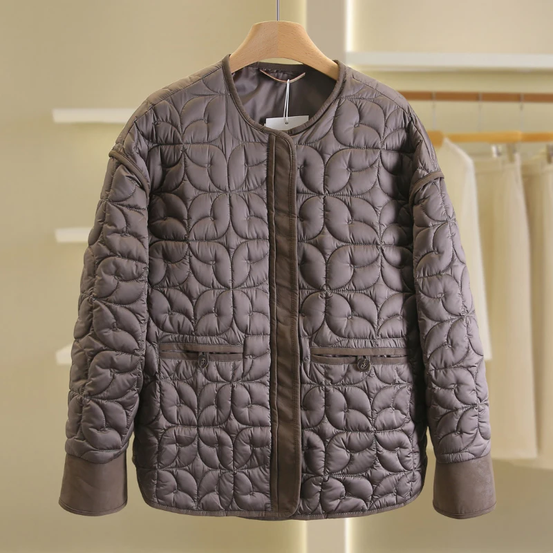 90 Белый гусиный пух [Li] Высокий бархатный объем 200 г свободный однотонный пуховик