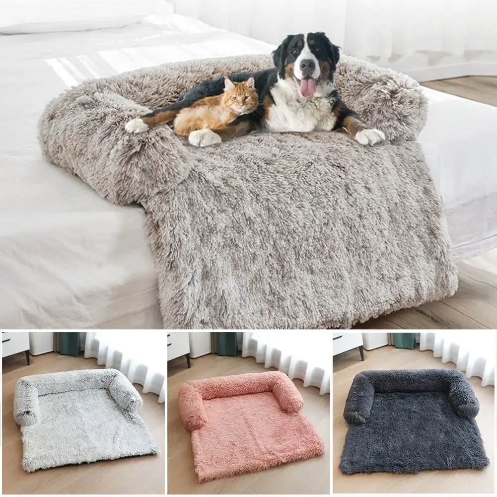 

Washable Pet Dog Sofa Bed Cover Plush Calming Bed Mat Pet Blanket Mattress Cat Beds Warm Sleep Cushion Pillow Couch Furniture