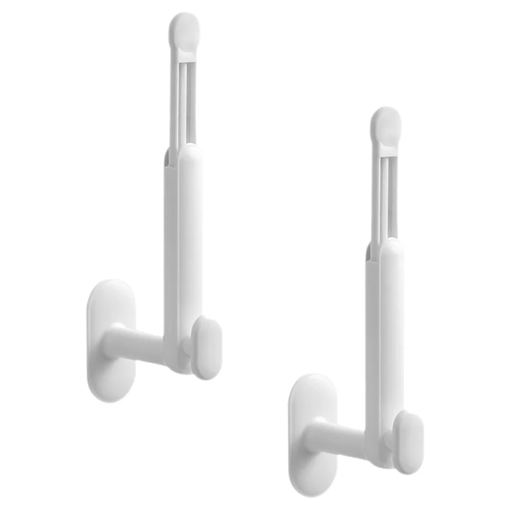

2 Pcs Wall Hooks Heavy Duty Hanger Coat White Kitchen Decorative Rack Mount The Door