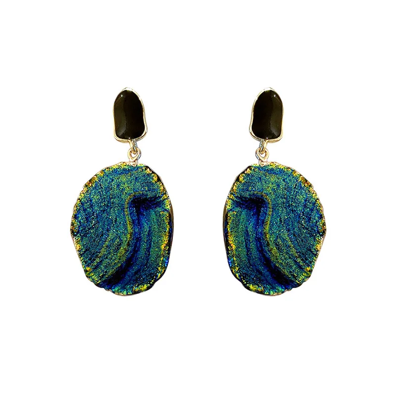 Крупные висячие серьги Minar из натурального камня для женщин зеленые