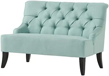 

Fabric Settee, Light Blue