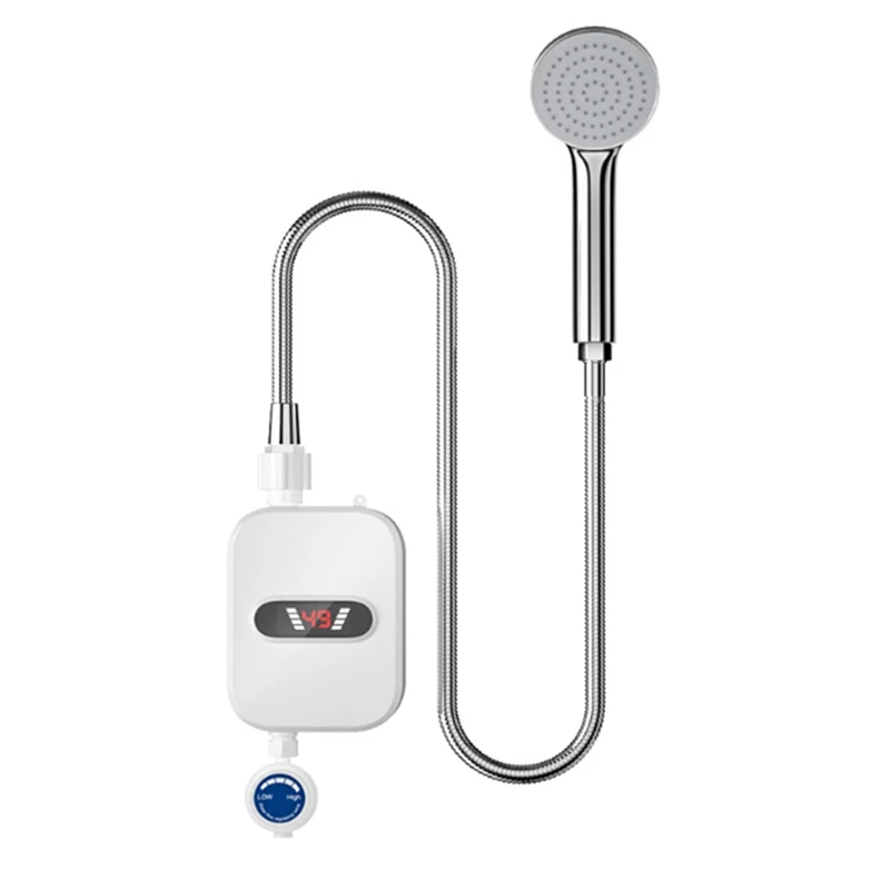 

3500W Electric Water Heater Bathroom Kitchen Tankless Water Heater Temperature Display UK Plug