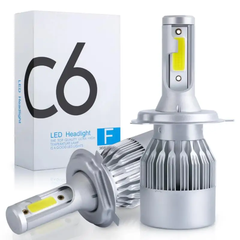 

1Pcs C6 LED Car Headlight H1 H3 H4 H7 LED Bulb H11 H13 9004 9005 9006 9007 Auto Lamps Fog Lights 6000K 72W Headlamps 12V 7200LM