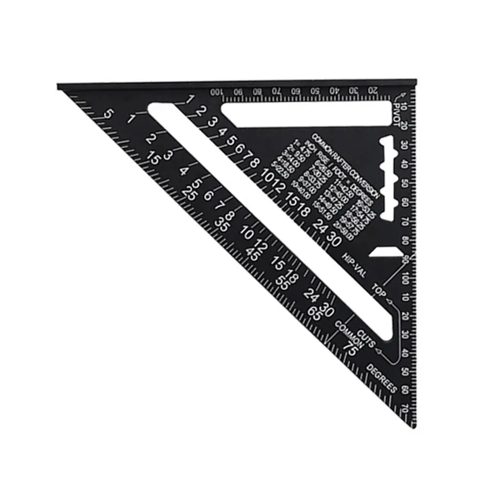 

Angle Ruler Metric Aluminum Alloy Triangular Measuring Ruler Woodwork Speed Square Triangle Angle Protractor