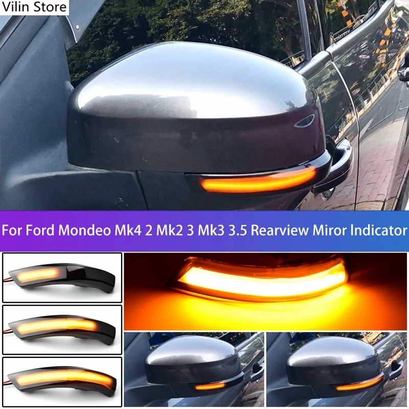 

2 шт., Светодиодные поворотники для зеркала заднего вида Ford Mondeo Mk4 2 Mk2 3 Mk3 3,5