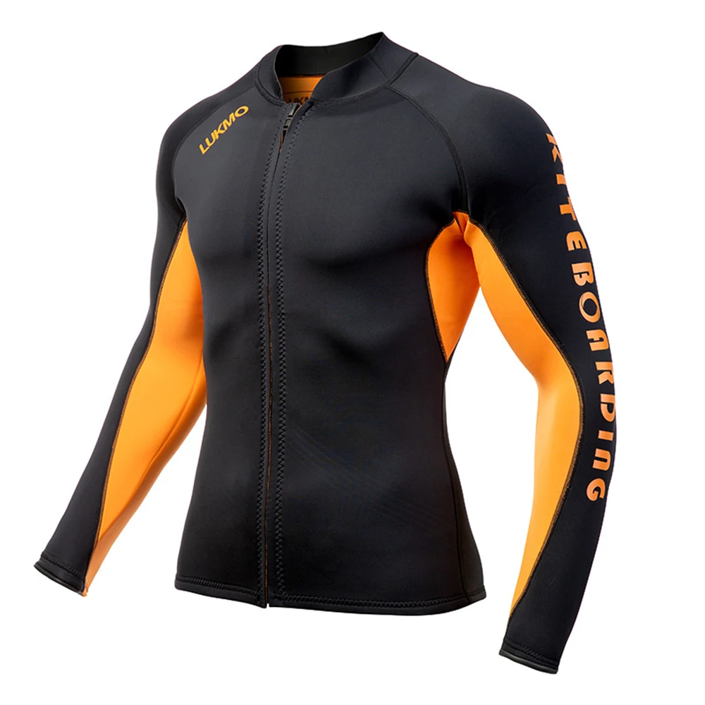 

Quality 2MM Neoprene Diving Suit Men's Split Snorkeling Swimming Top Front Zipper Jacket Water Sports Motor Boat Surfing Top
