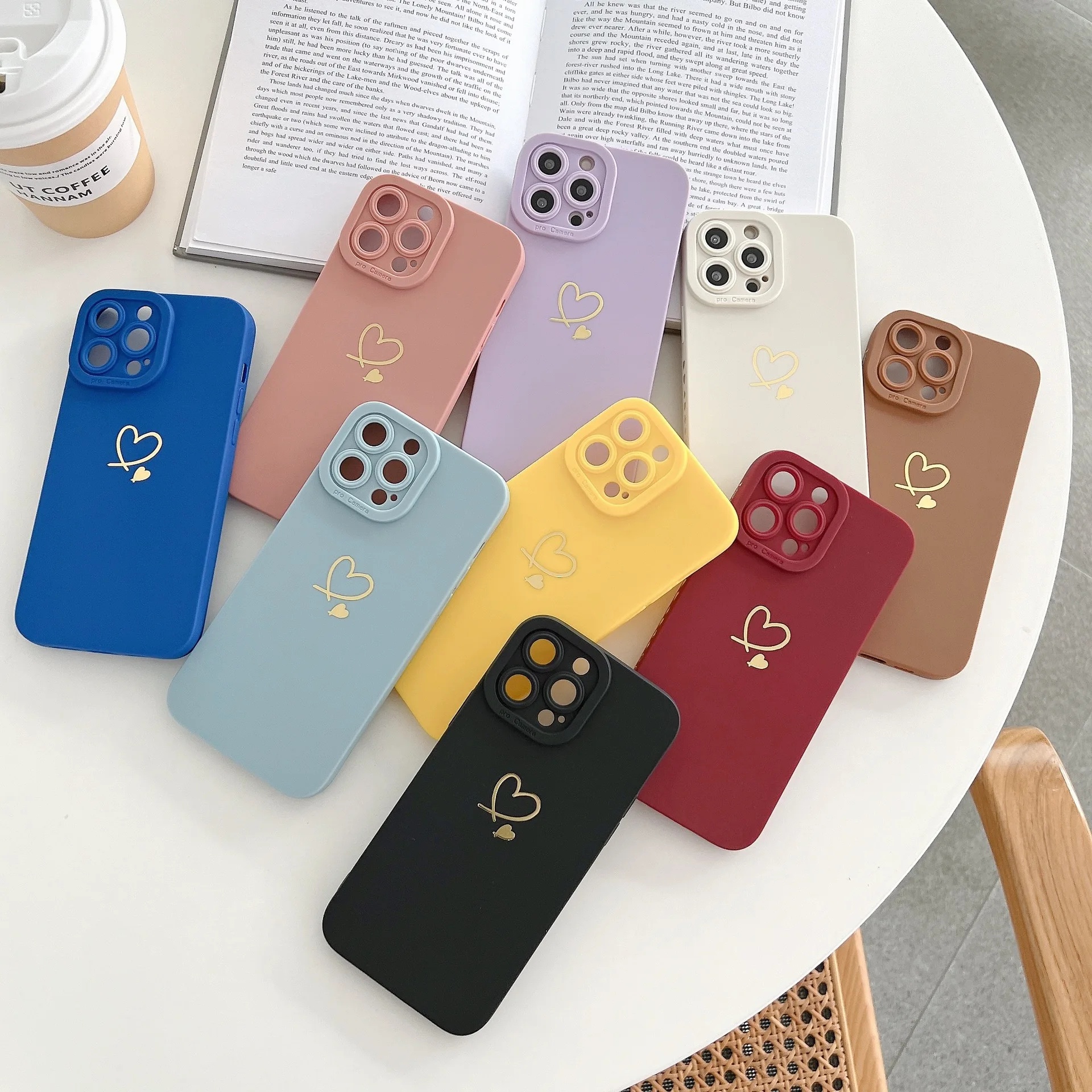 

For phone13 12 11 PRO MAX XR xR XS 6S 7 8 plus 2022 13 mini phone case Klain bule love case design simple bronzing phone case