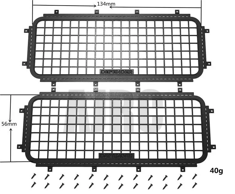 Для Trax Trx4 Defender 82056-4 Trx-4 Металлическая трехмерная оконная сетка бокового окна