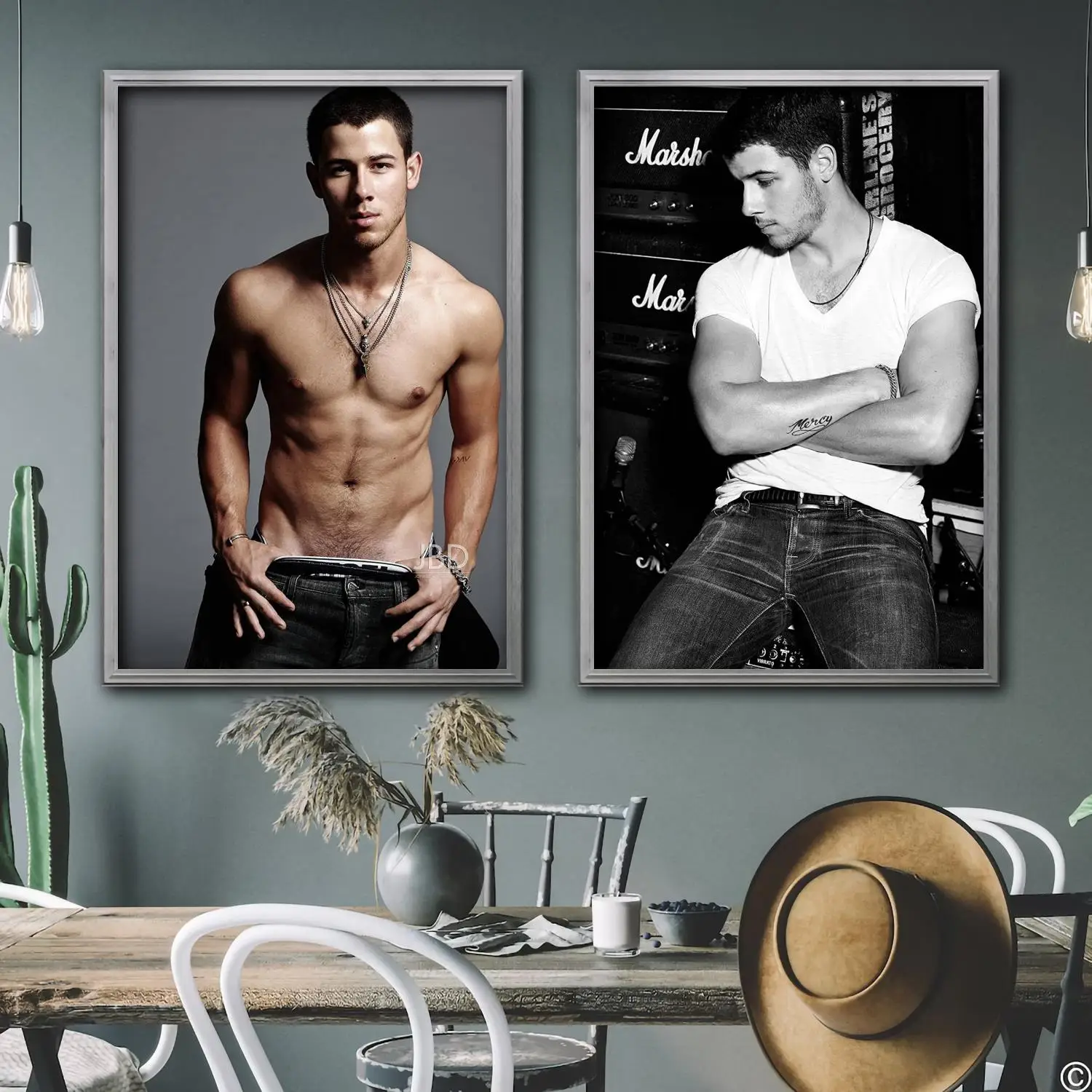 

nick jonas singer Decorative Canvas Posters Room Bar Cafe Decor Gift Print Art Wall Paintings