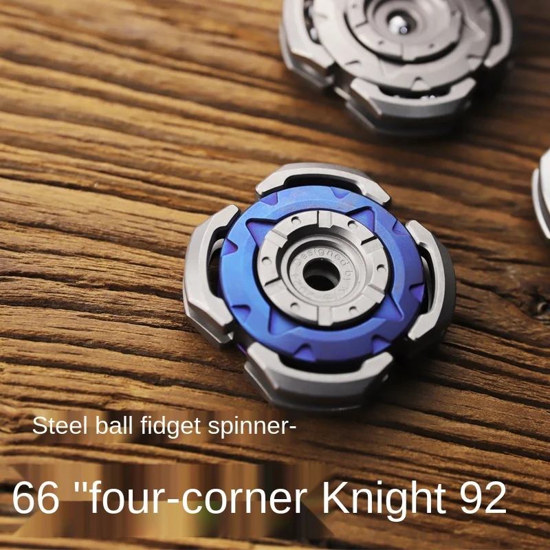 Original EDC Four-Corner Knight Fingertip Gyro Four-Page Steel Ball Type Fidget Spinner Decompression enlarge