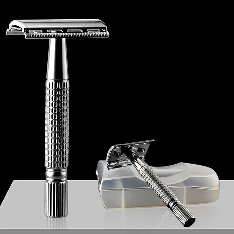 

1pcs Manual Stainless Steel Classic Safety Razor Double Edge Mens Shaving Razor Handle For Men Barber Straight Razor