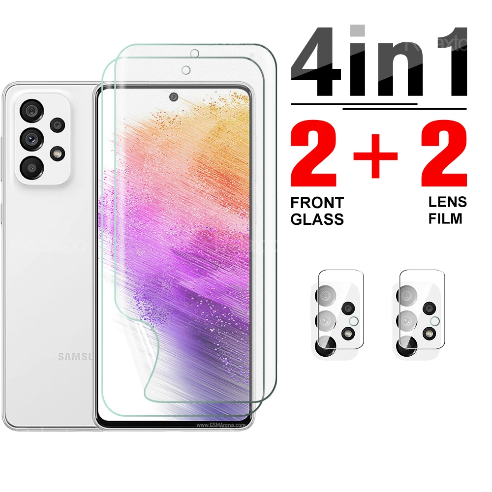 

Защитная Гидрогелевая пленка для камеры 4 в 1 для Samsung Galaxy A71 A72 A73 4G 5G HD, Защита экрана для 6,7"