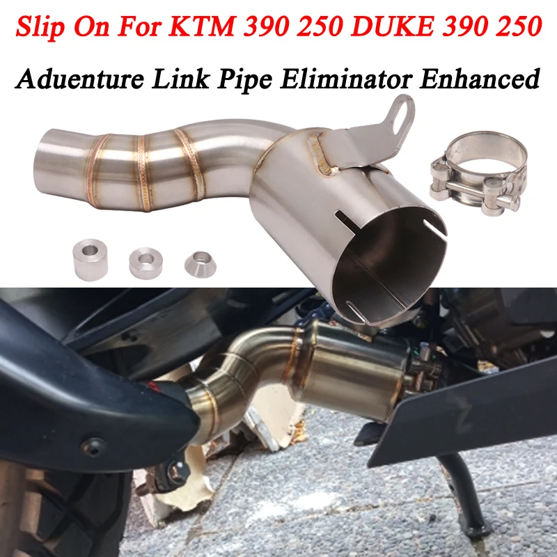 For KTM 390 250 Adventure 2020 2021 Motorcycle Exhaust Escape Modified Middle Link Pipe Catalyst Delete Eliminator Enhanced