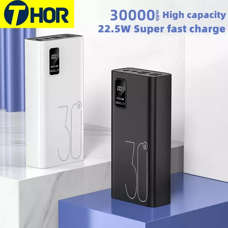 

2023New Power Bank 30000mAh Portable 22.5W Super Fast Charging Powerbank Digital Display External Battery For IPhone