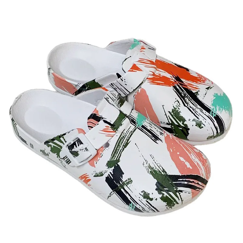 wa w butach EVA dla kobiet pielęgniarka półkapcie drukowanie kapcie do salonu operacyjnego laboratorium miękkie podeszwy przypływ T kochankowie