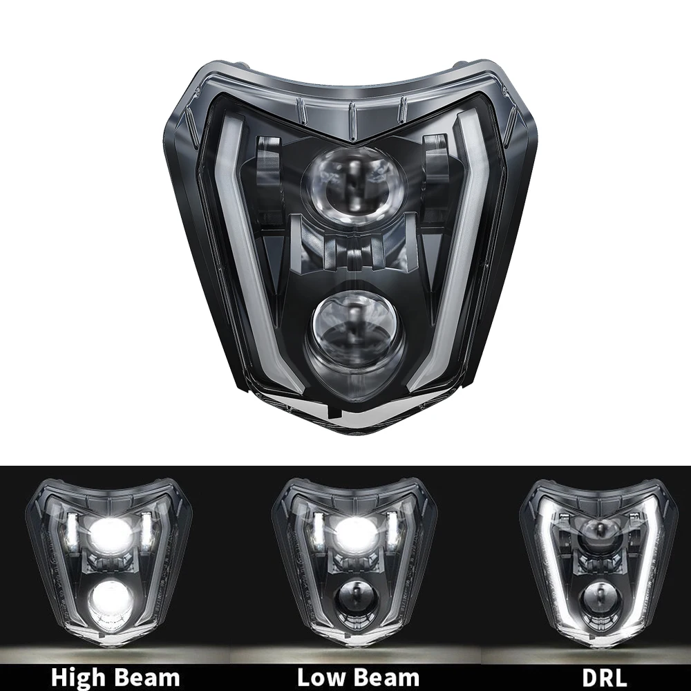 

Motocross Dual Sport LED Headlight Assembly For 2017-2018 XCF SX F SMC SMR XC-W EXC-F Six Days Dirt Bike Headlamp