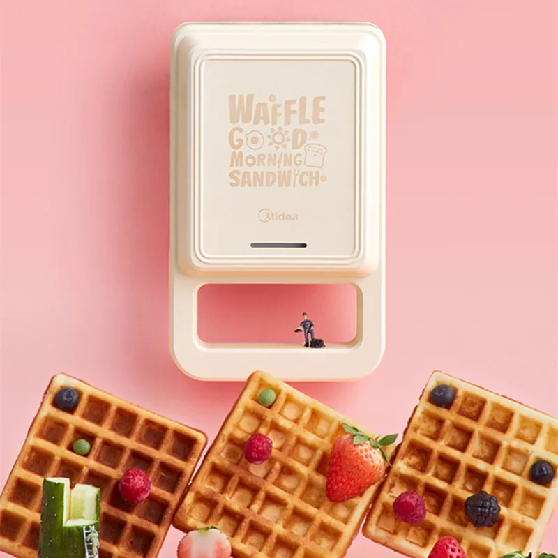 

Midea 220V Home Sandwich Toaster Waffle Maker Breakfast Mini Grill Smart Power Off Light Food Toaster Toaster Sandwich