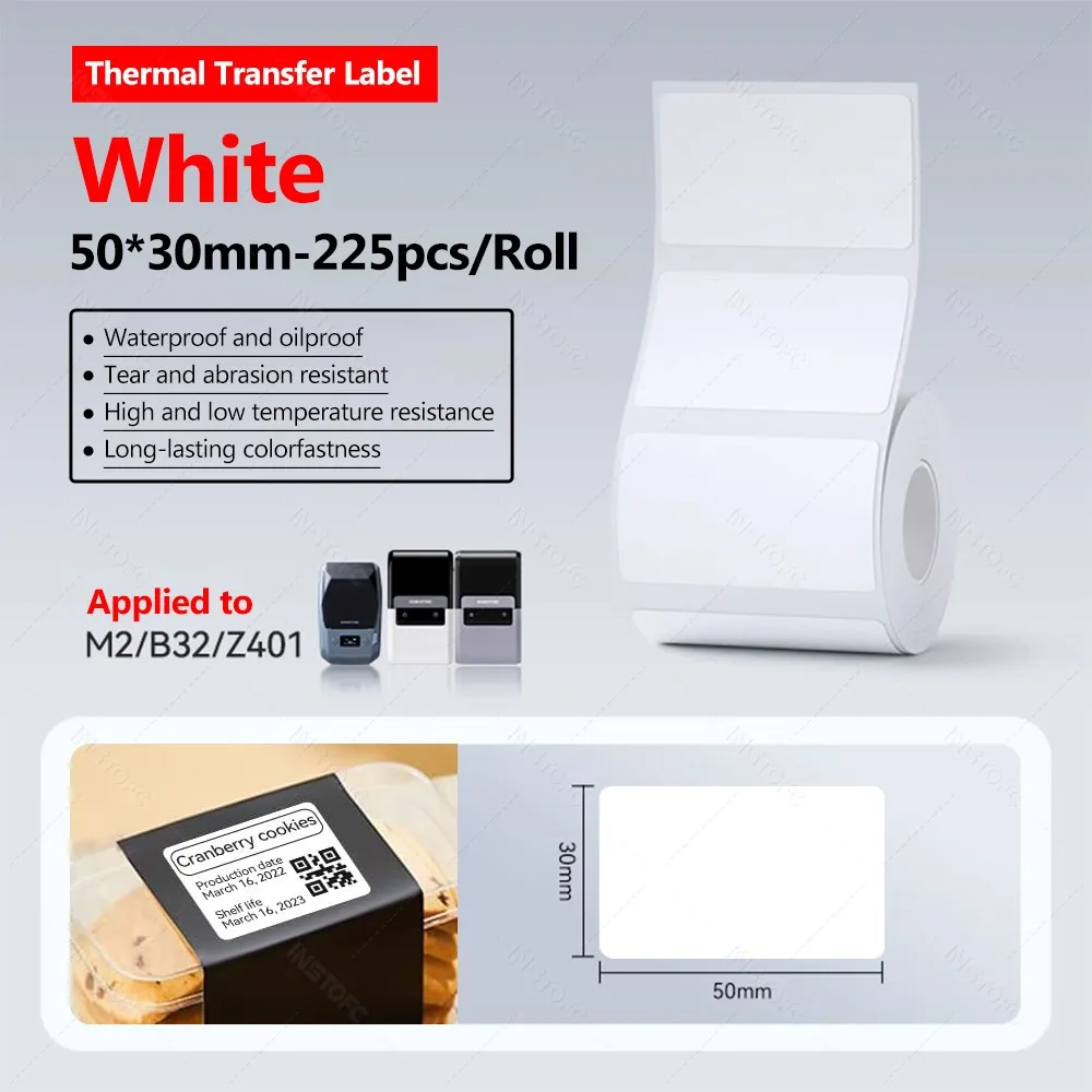 

Термотрансферная Цветная Лента Niimbot M2, Белые Клейкие Этикетки, Ширина 20-50 Мм, Бумага Для Длительного Хранения