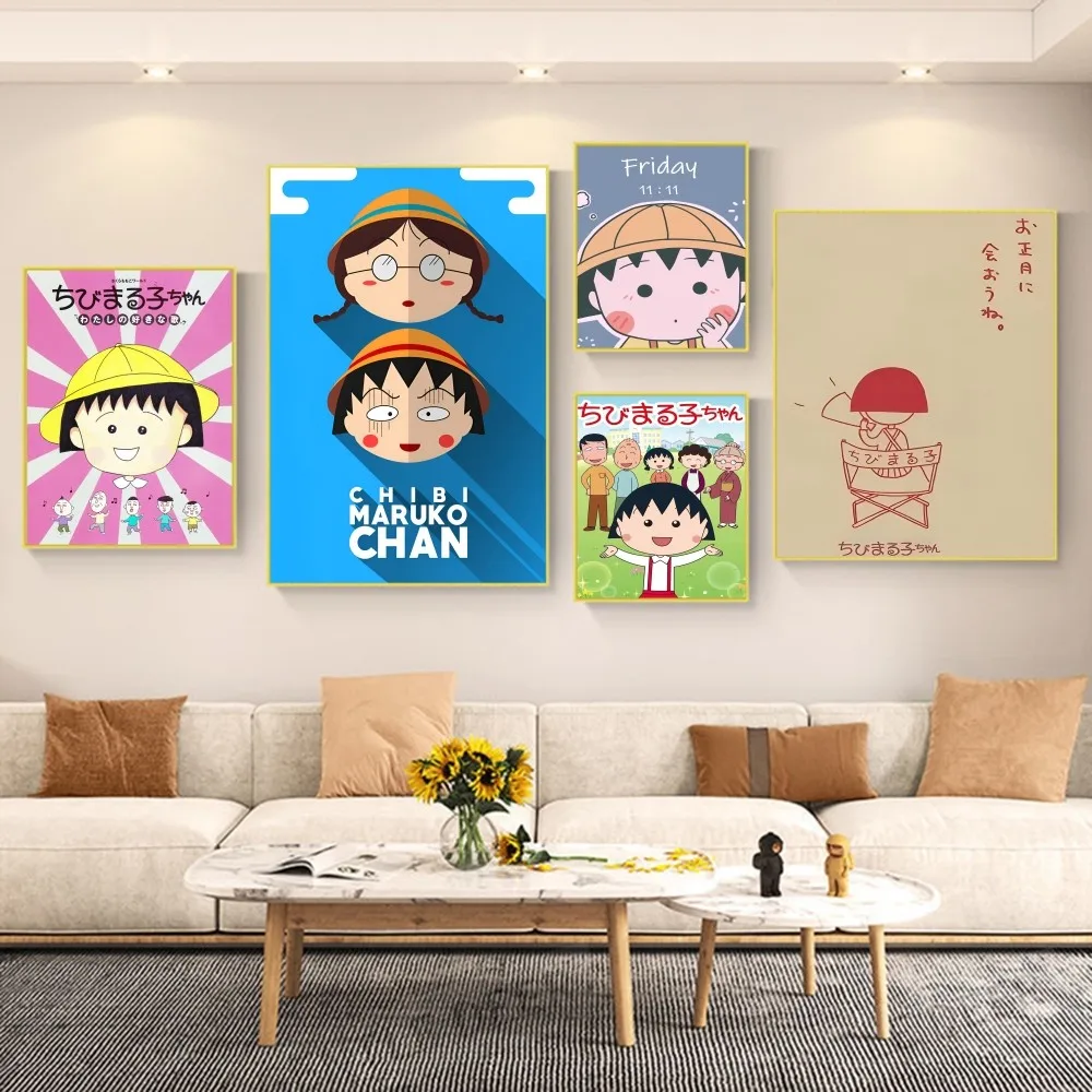 Аниме-постеры C-Chibimaruko Chan клейкие настенные ретро-постеры высокого качества для