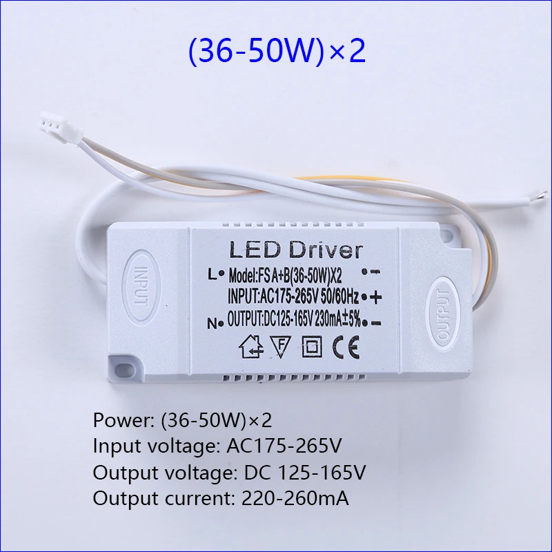 LED Driver 3 colors Adapter For Lighting AC220V Non-Isolating Transformer Ceiling Light 12-24W/24-40W/36-50W