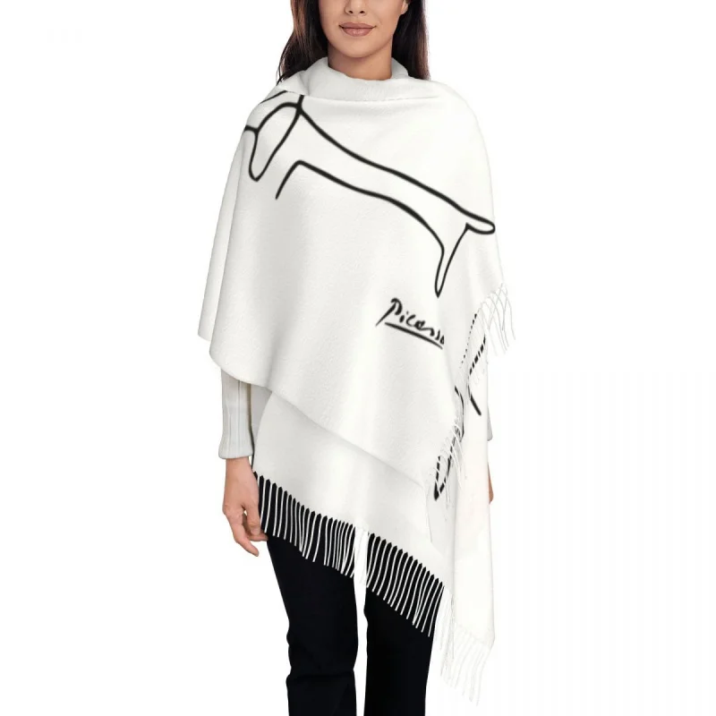 

Pablo Picasso Dog Tassel Scarf Women Soft Dachsund Shawl Wrap Lady Winter Scarves
