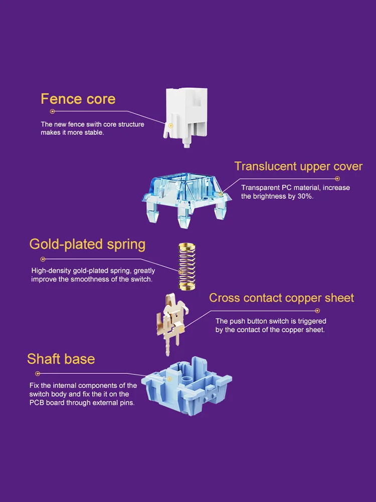 dareu wired mechanical pc gaming keyboard linear switch 98 keys hotswappable gasket structure rgb macro set kb gamer accessories free global shipping