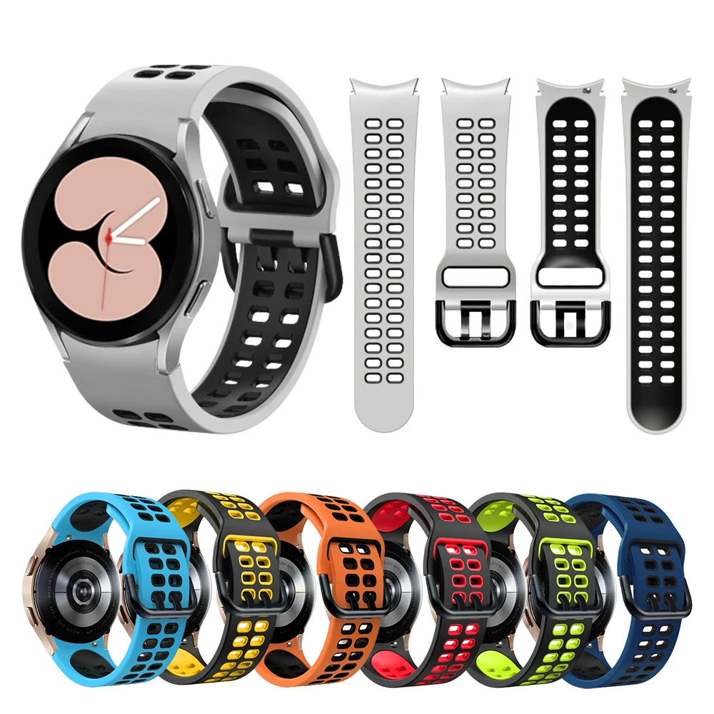 

Ремешок спортивный для Samsung Galaxy Watch 4 44 мм 42 мм/Watch 4 Classic 46 мм 42 мм, сменный изогнутый силиконовый браслет для наручных часов