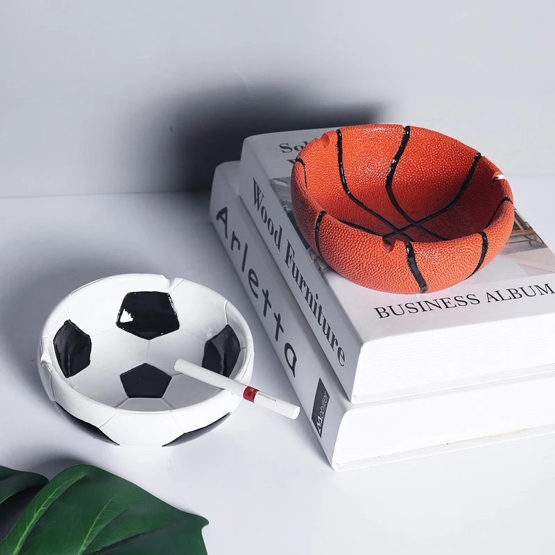

Креативная пепельница для сигареты из смолы в скандинавском стиле для футбола баскетбола настольная панель с орнаментом для пепельницы